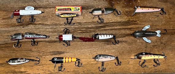 Rustic Fishing Lures Handmade Fish Lure Folk Art Fish Lure Rustic