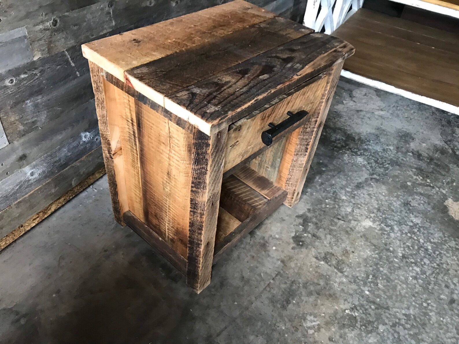 Reclaimed Rustic Barnwood Nightstand Nightstands Reclaimed Etsy