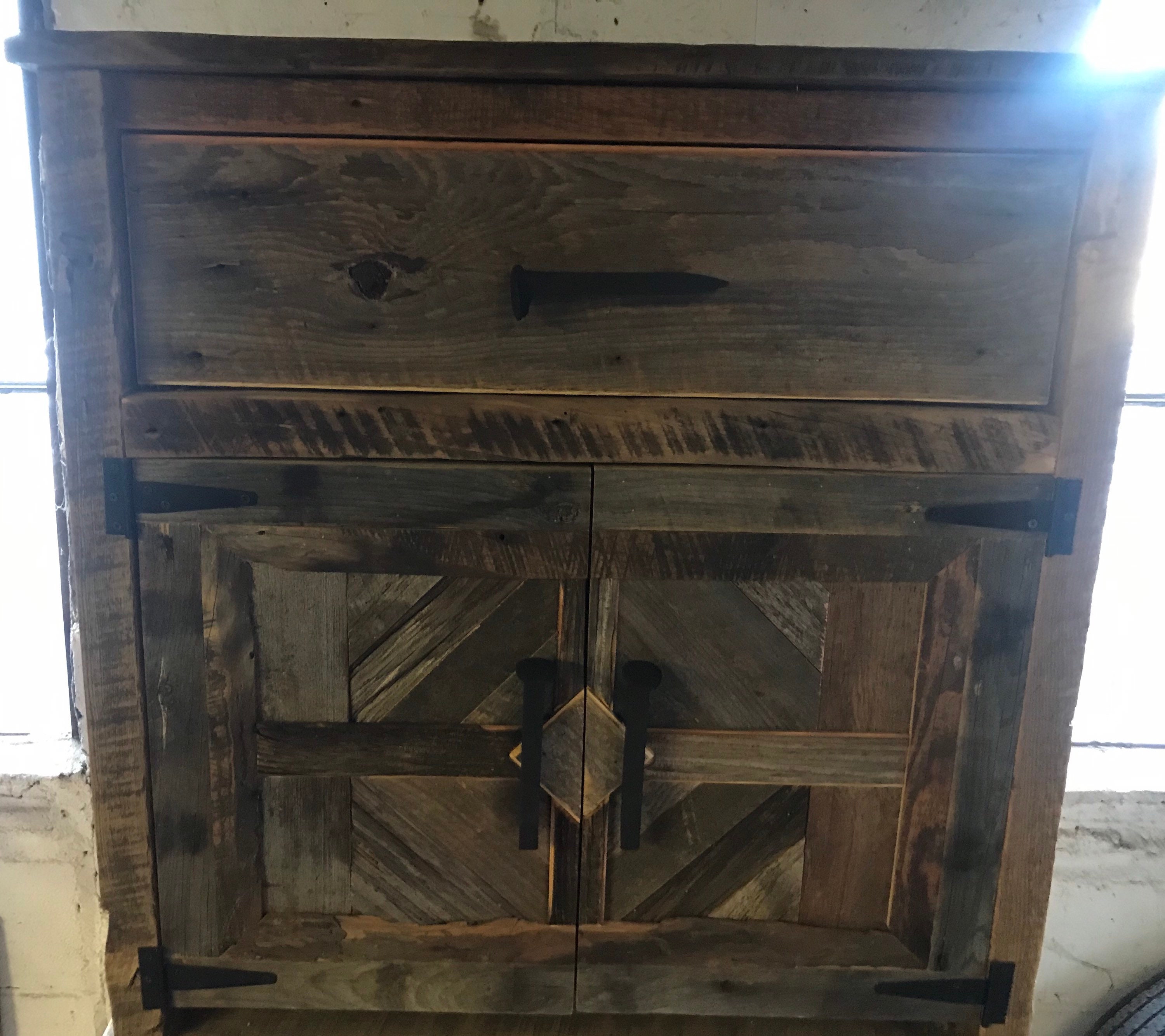 Reclaimed Rustic Barnwood Nightstand Nightstands Reclaimed Etsy