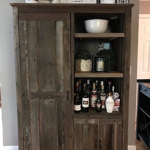 Reclaimed Rustic Barnwood Pantry Hutch Cabinet, Reclaimed Rustic Barnwood Pantry Hutch, Reclaimed Rustic BarnWood Hutch Cabinet