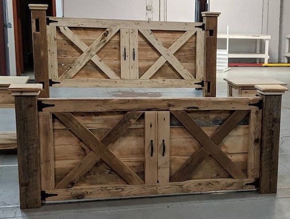 Reclaimed Rustic Barnwood Bed Reclaimed Distressed Rustic