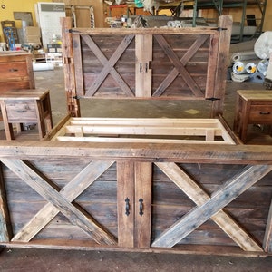 Reclaimed Rustic Barnwood Bed, Reclaimed Distressed Rustic Barnwood Furniture, Rustic Bedroom Furniture, Rustic Barnwood Headboard Footboard image 4