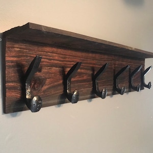 Railroad Spike Coat Rack, Reclaimed Barnwood Coat Rack, Rustic Coat Rack, Railroad Spike Hanging Hooks