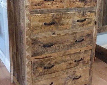 Reclaimed Rustic Barnwood Dresser, Reclaimed Distressed Rustic Barnwood Furniture, Rustic Bedroom Furniture, Rustic Barnwood Dresser