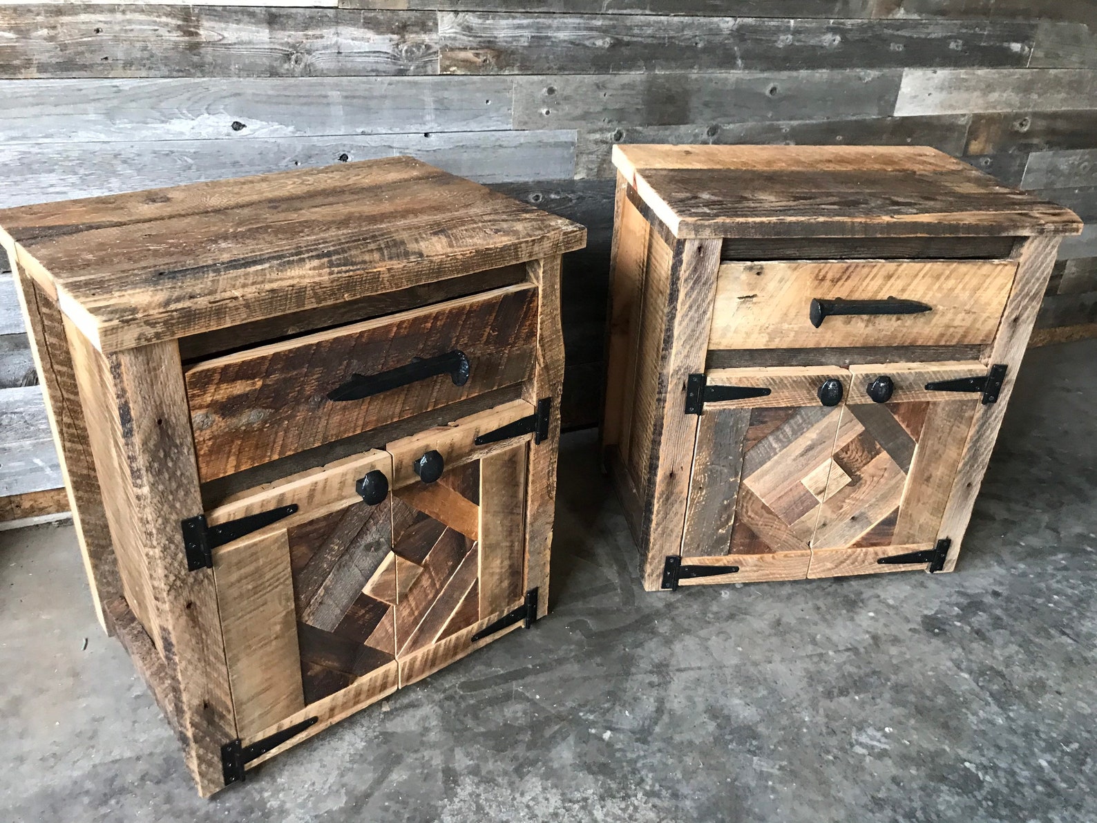 Reclaimed Rustic Barnwood Nightstand Nightstands Reclaimed Etsy