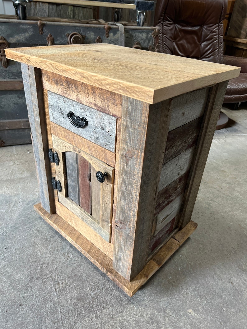 Reclaimed Rustic Barnwood Nightstand Nightstands Reclaimed Etsy