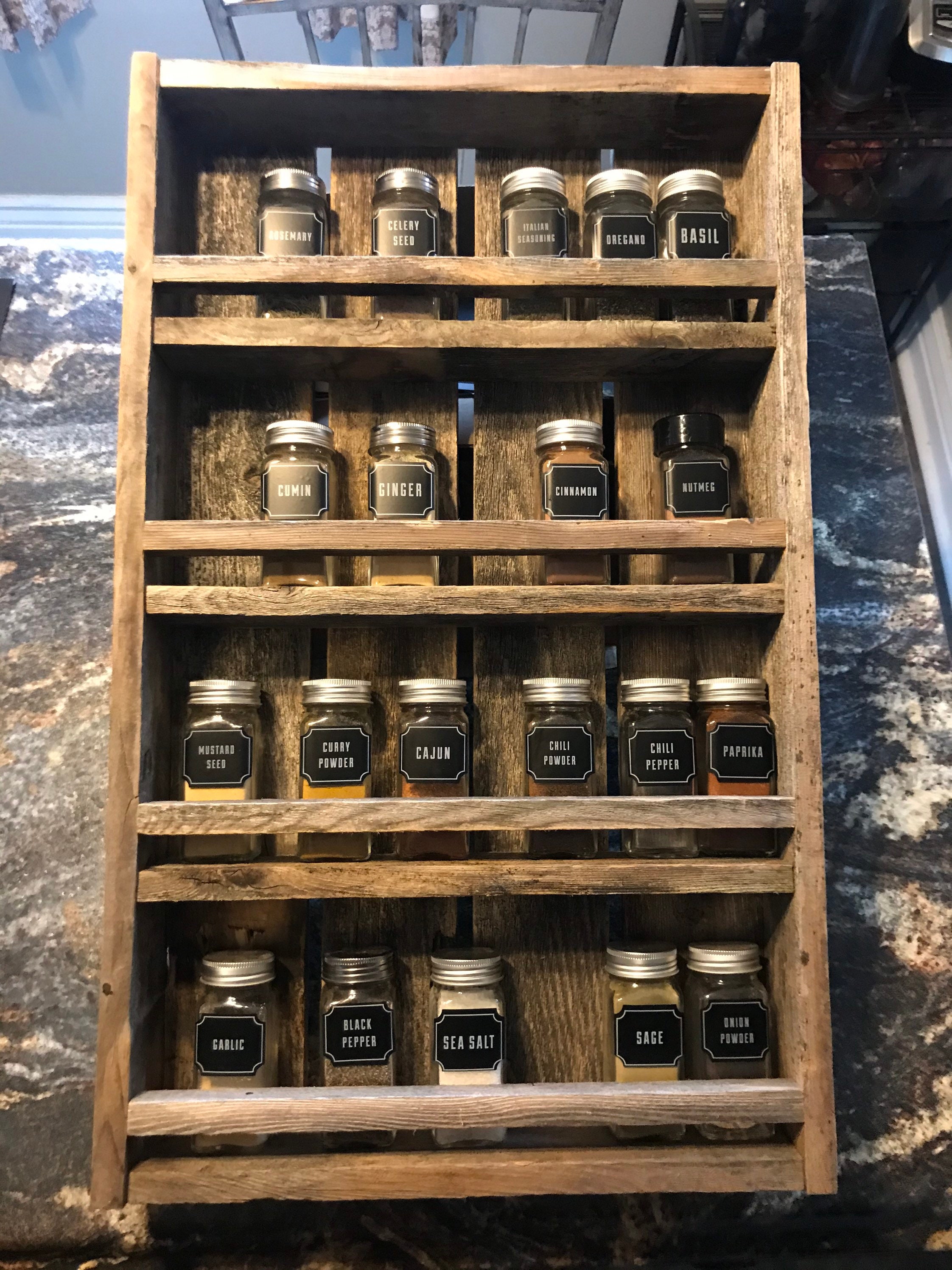 Esseno Spice Rack, Solid Wood Spice Rack
