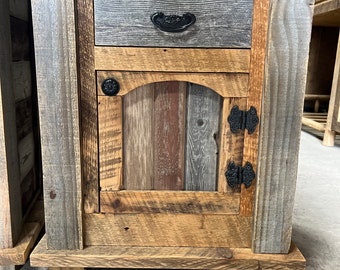 Reclaimed Barnwood Nightstand, Rustic Bedside Table, Bedroom Furniture
