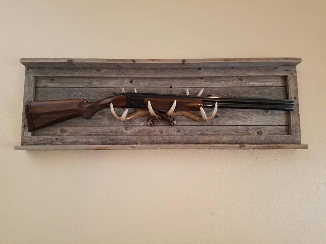 Rustic Gun Rack Gun Rack Deer Antler Antler Rack Mancave Etsy