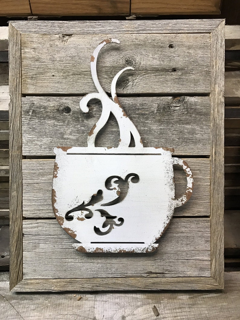 Rustic Coffee Cup Coffee Decor Rustic Kitchen Decor Coffee - Etsy