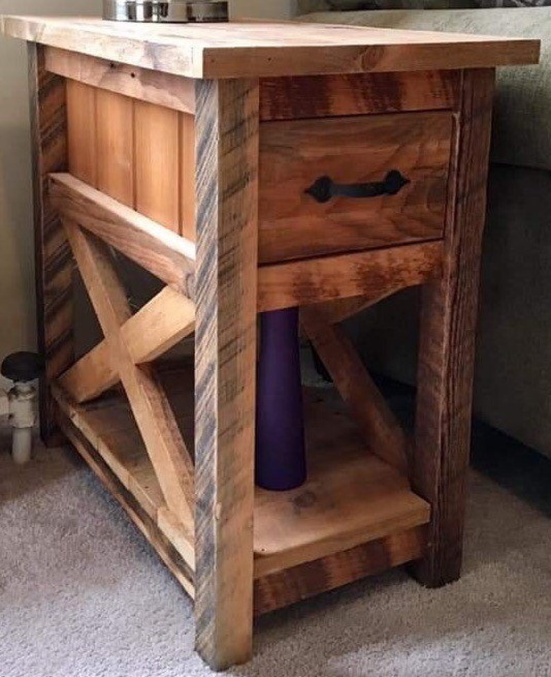 Reclaimed Rustic Barnwood Nightstand Nightstands Reclaimed Etsy