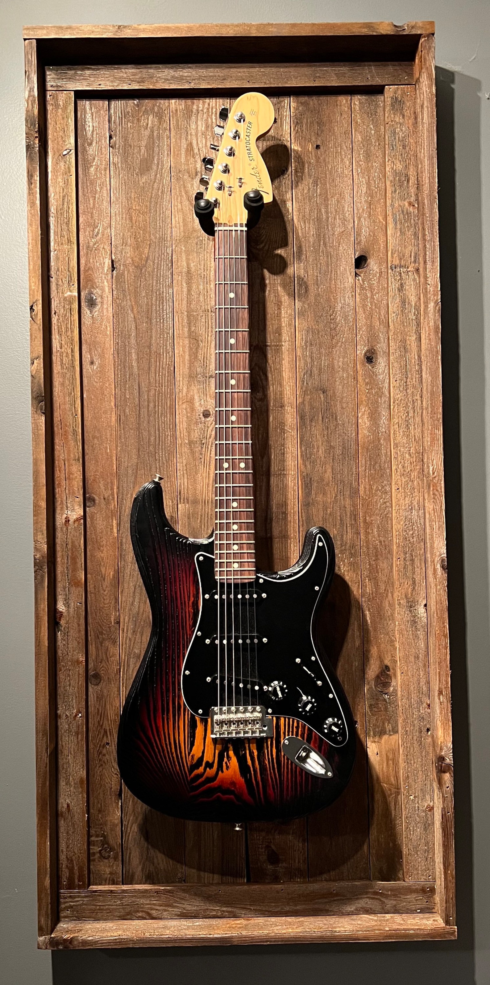 Rustic Guitar Shadow Box Display, Reclaimed Wood Guitar Display ...