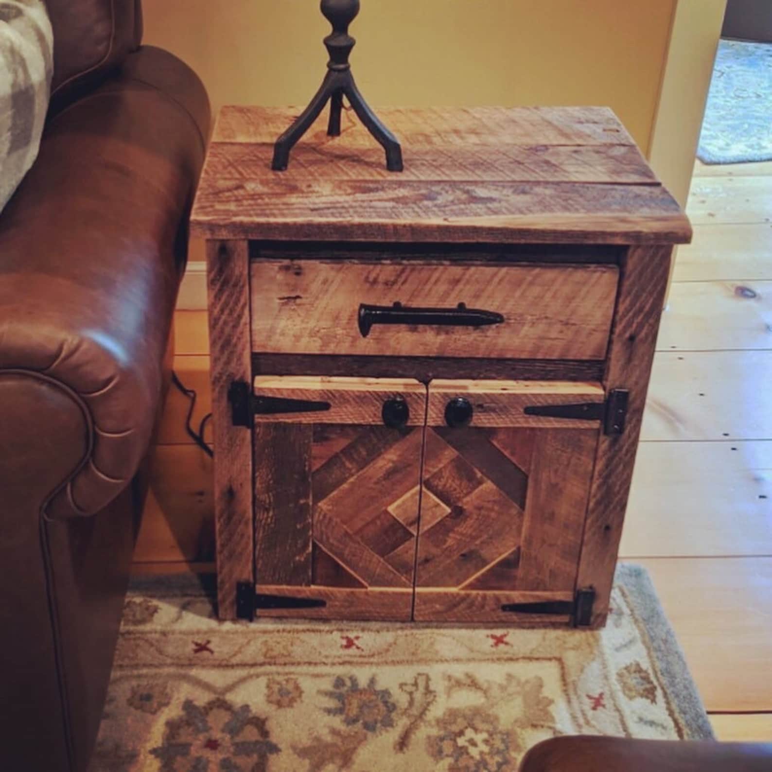 Reclaimed Rustic Barnwood Nightstand Nightstands Reclaimed Etsy