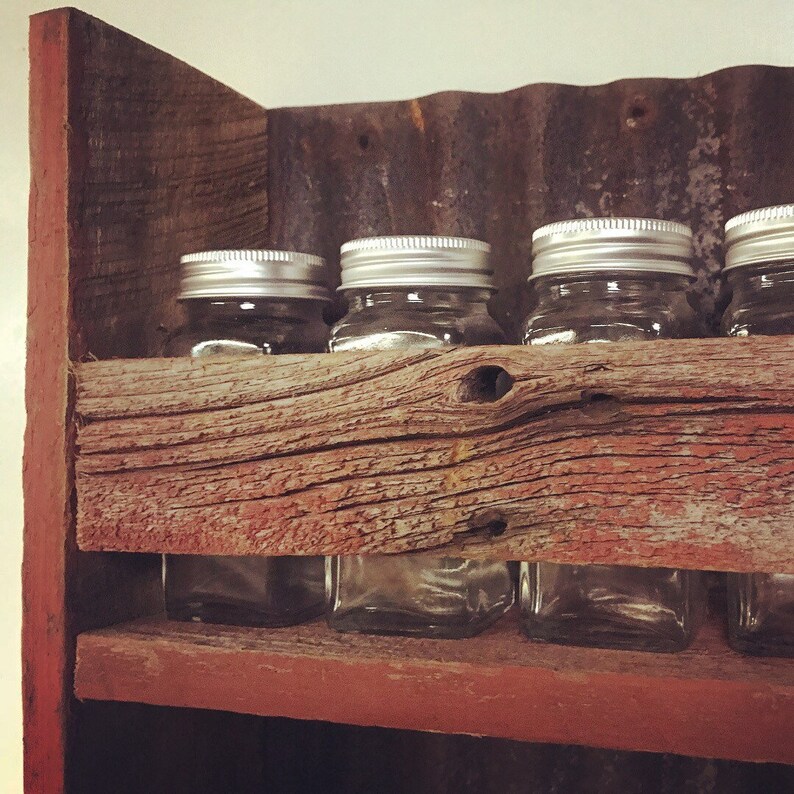 Rustic Mason Jar Spice Rack Display Spice Rack Mason Jars Etsy