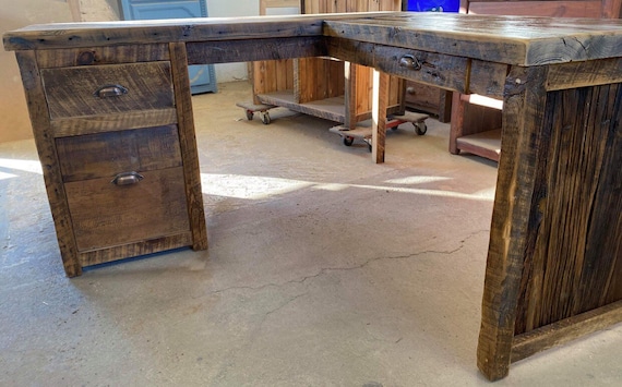 Reclaimed Rustic Barnwood Desk Reclaimed Barnwood Office Desk