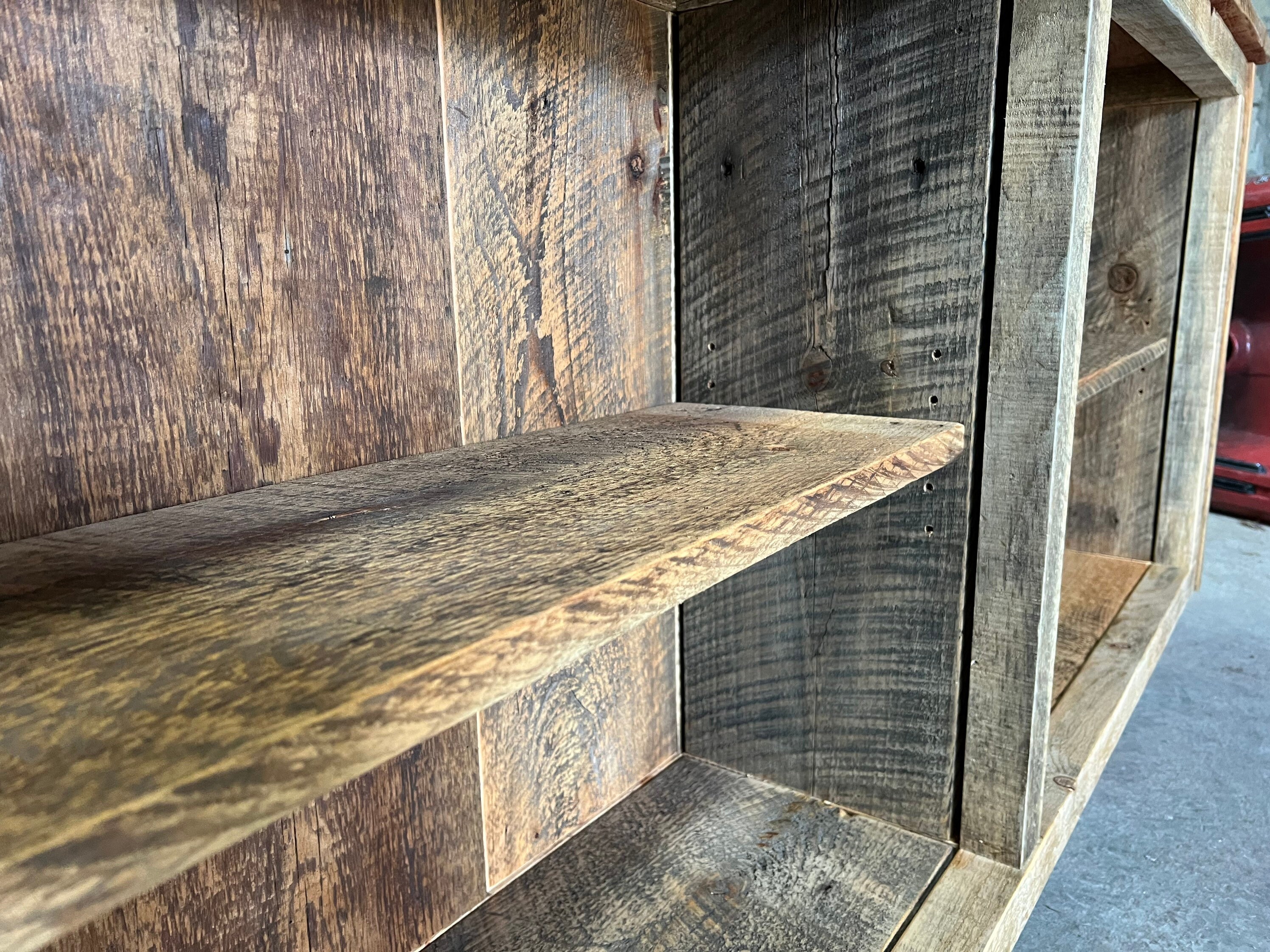 Reclaimed Rustic Barnwood Bookshelf, Reclaimed Primitive Farmhouse ...