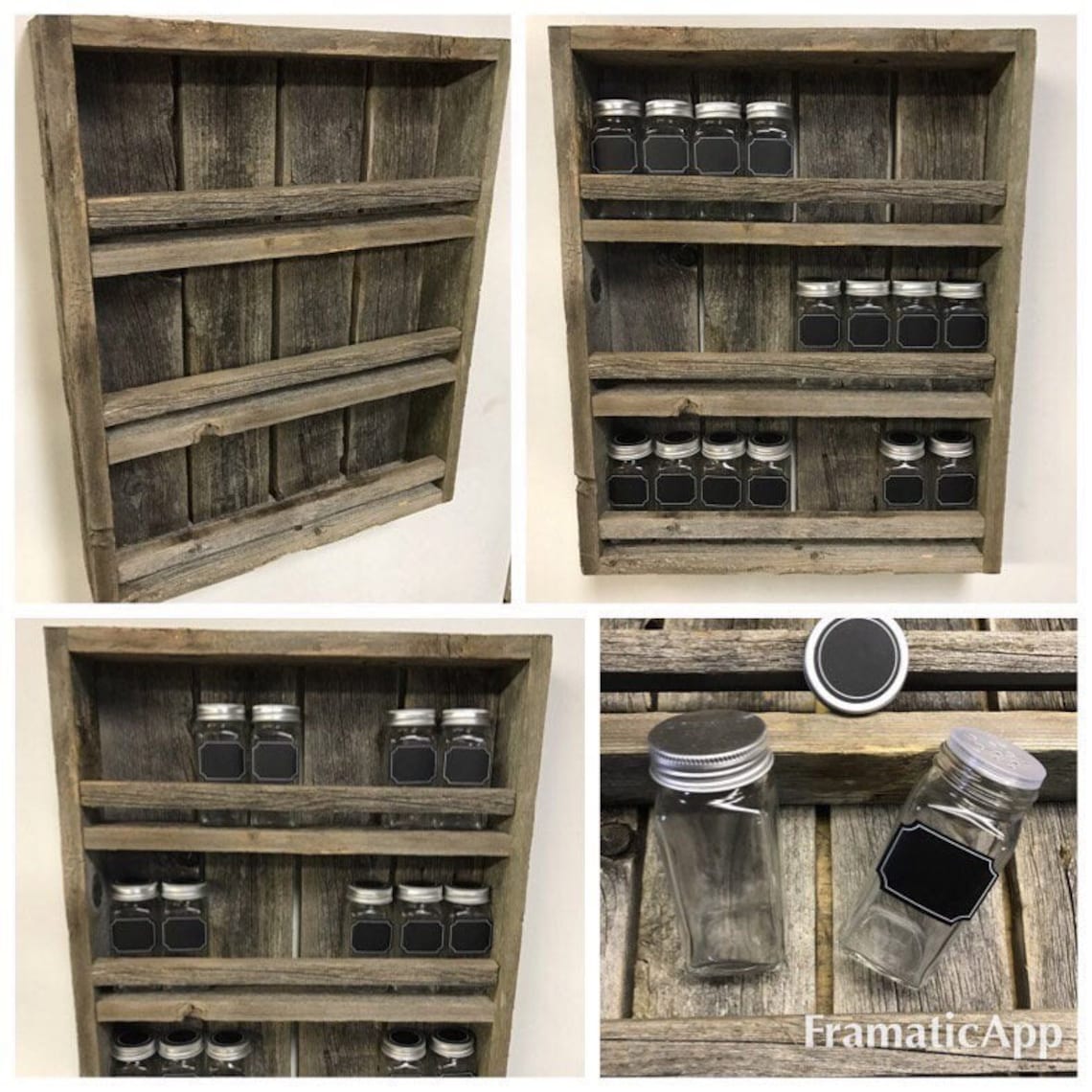 Rustic Mason Jar Spice Rack Display Spice Rack Mason Jars Etsy