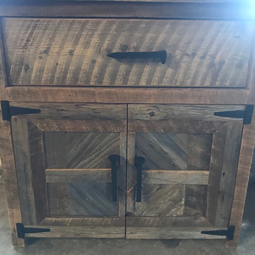 Reclaimed Rustic Barnwood Nightstand Nightstands Reclaimed Etsy