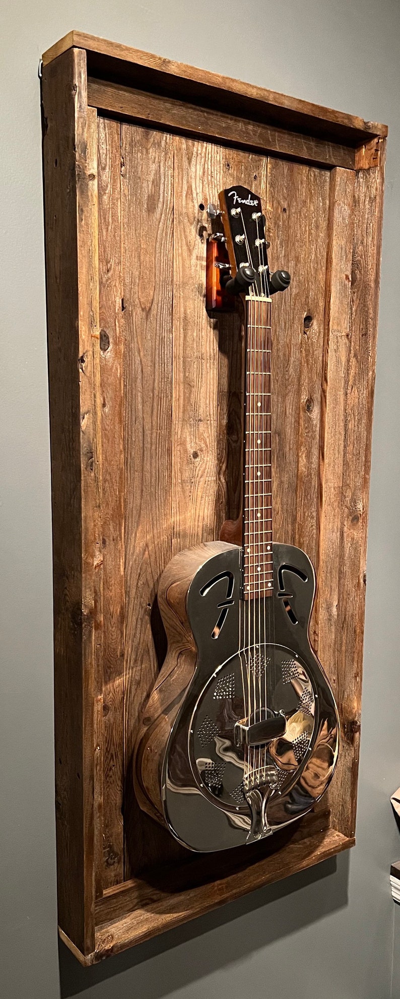 Rustic Guitar Shadow Box Display Reclaimed Wood Guitar Etsy
