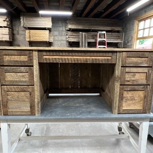 Reclaimed Rustic Barnwood Desk, Reclaimed Barnwood Office Desk, Reclaimed Primitive Farmhouse Rustic Desk