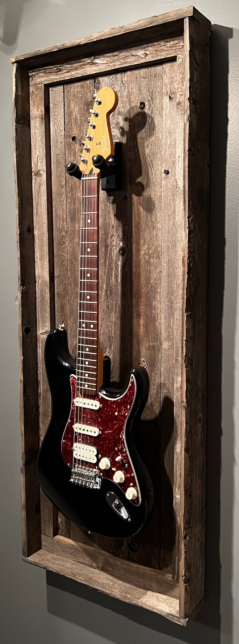 Rustic Guitar Shadow Box Display, Reclaimed Wood Guitar Display ...