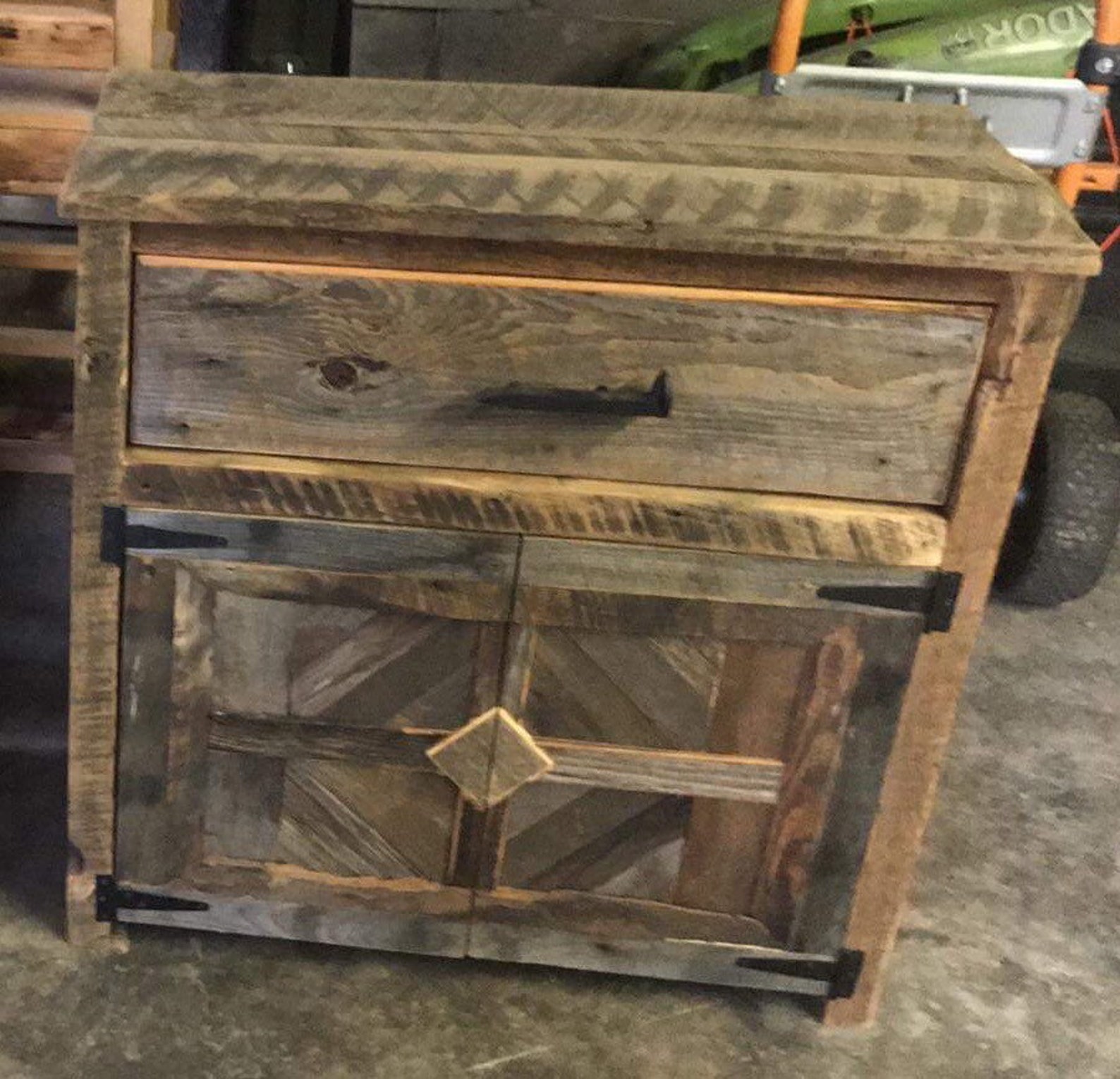 Reclaimed Rustic Barnwood Nightstand Nightstands Reclaimed Etsy
