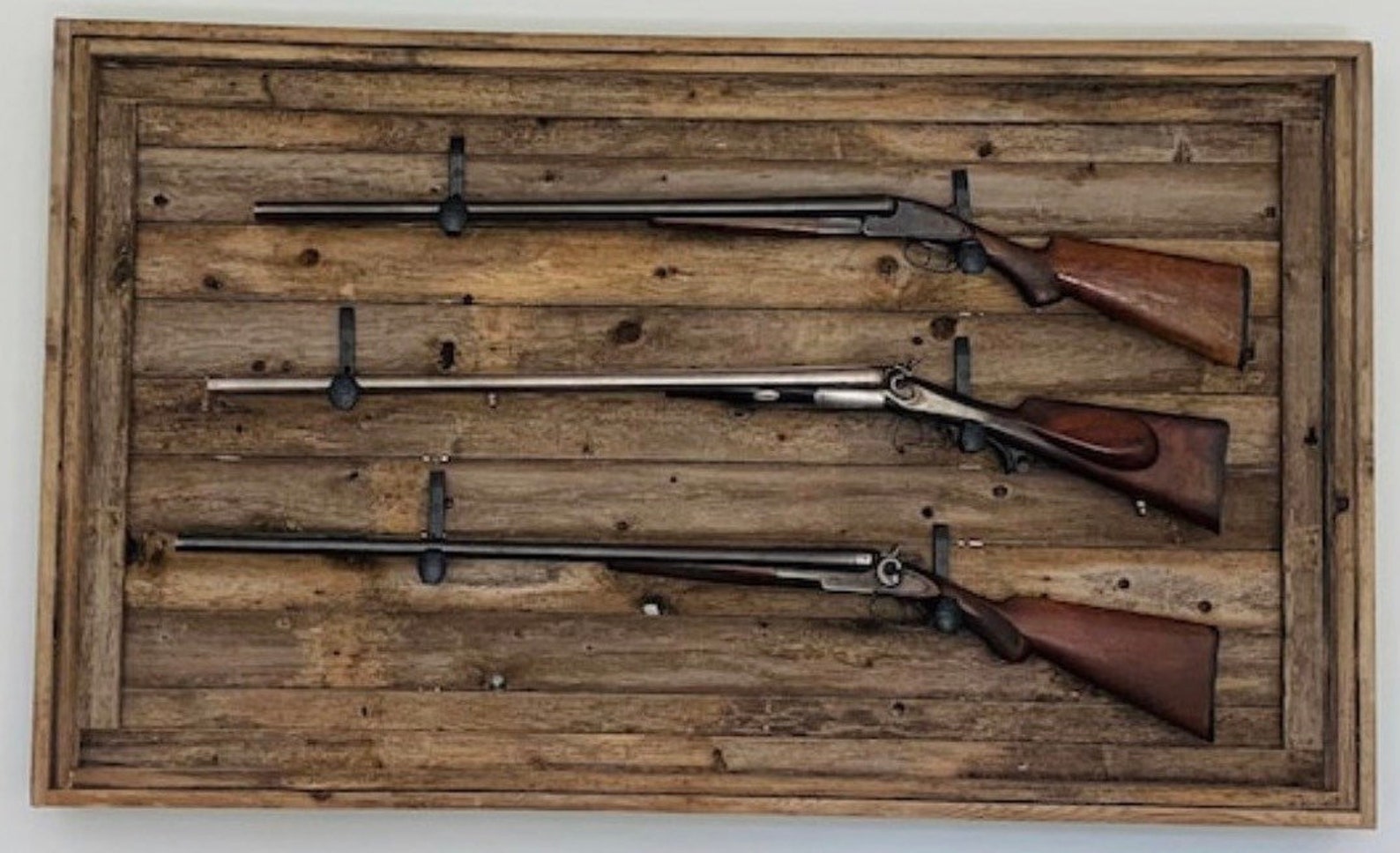 Rustic Triple Gun Rack Reclaimed Wood Gun Rack Railroad - Etsy
