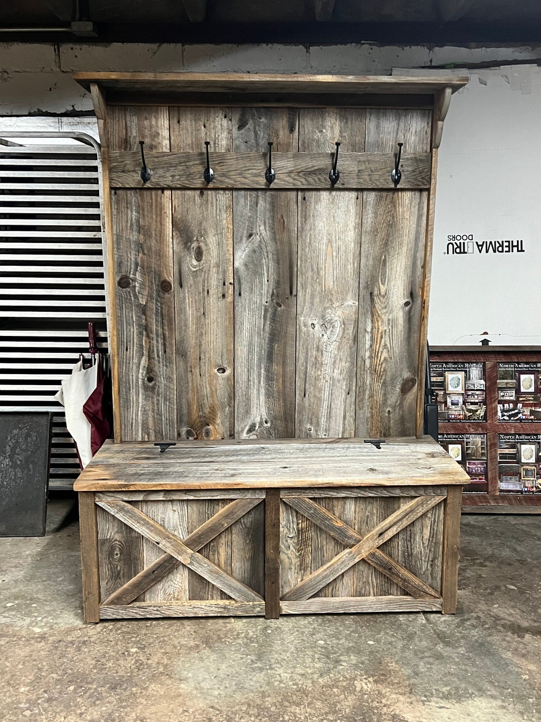 Reclaimed Rustic Barnwood Halltree, Reclaimed Rustic Barnwood Coat Rack ...