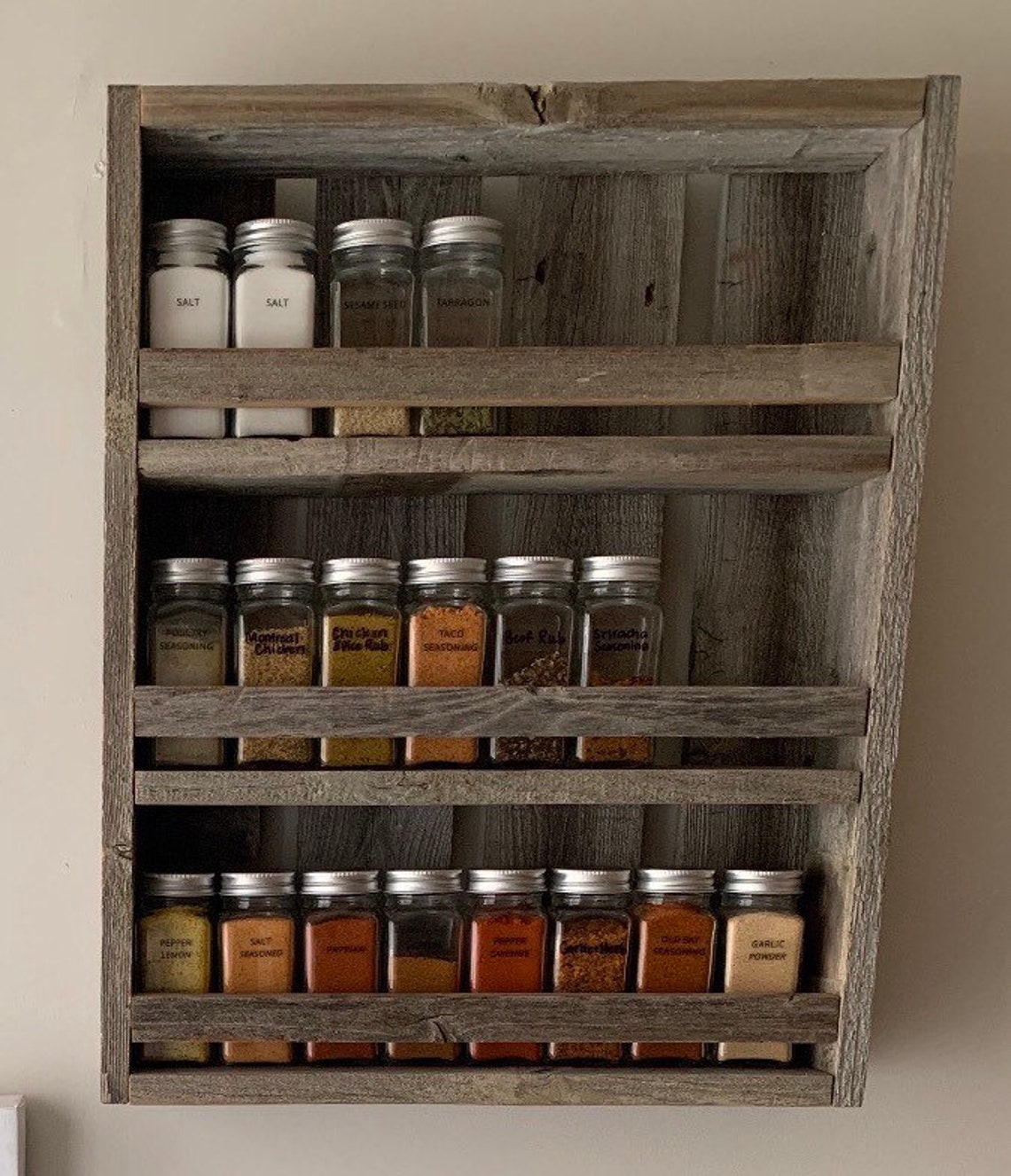 Rustic Mason Jar Spice Rack Display Spice Rack Mason Jars Etsy