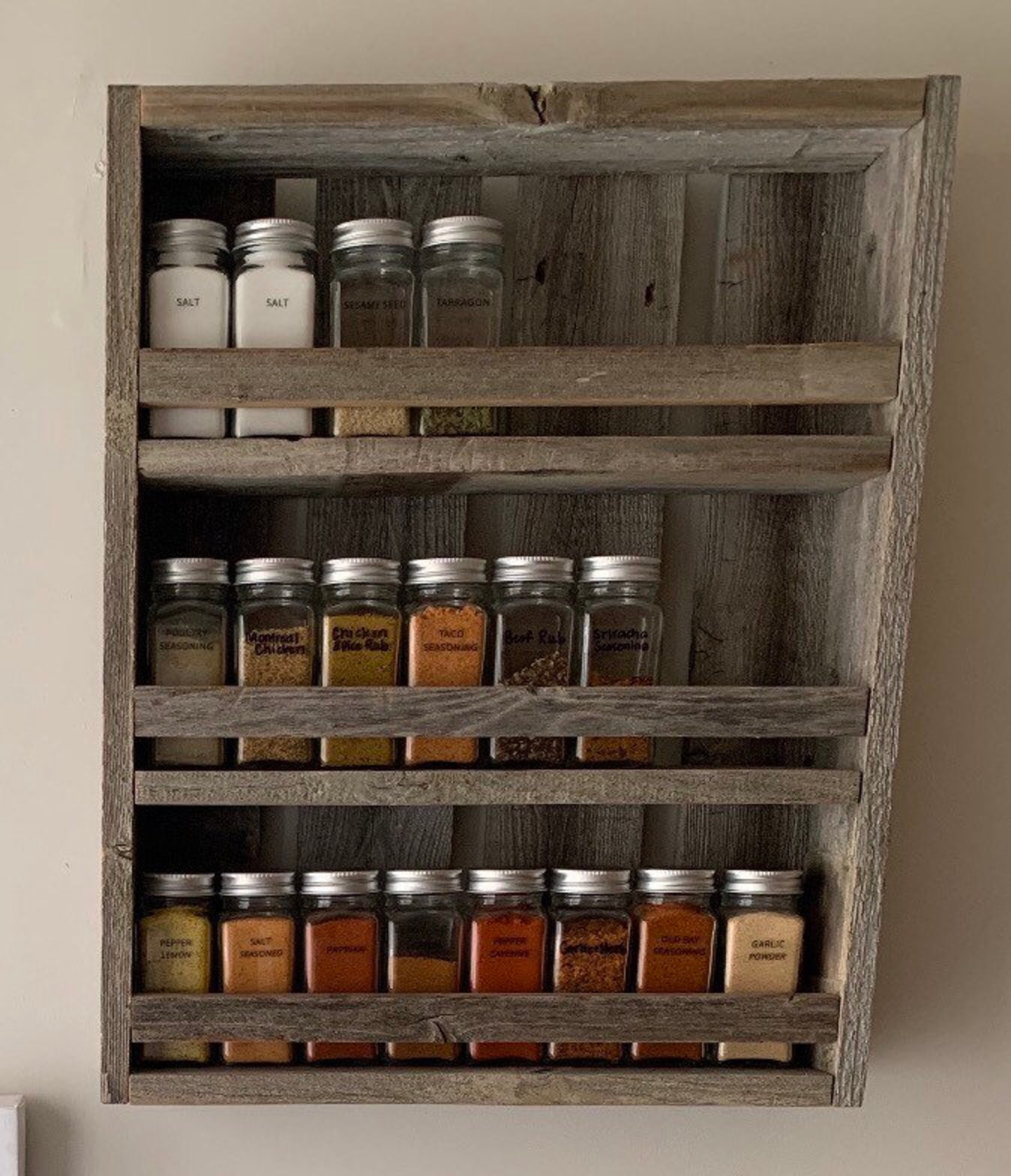 Rustic Mason Jar Spice Rack Display Spice Rack Mason Jars Etsy
