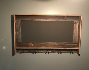 Magnetic Chalkboard, Rustic Chalkboard, Chalkboard Frame, Reclaimed Wood, Shelving Display, Rustic Shelf, Chalkboard Shelf, North American,