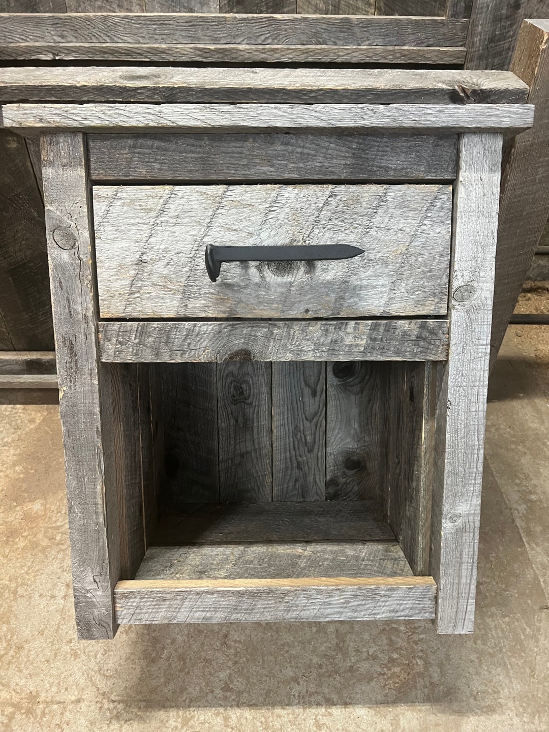 Reclaimed Rustic Barnwood Nightstand, Nightstands, Reclaimed Distressed