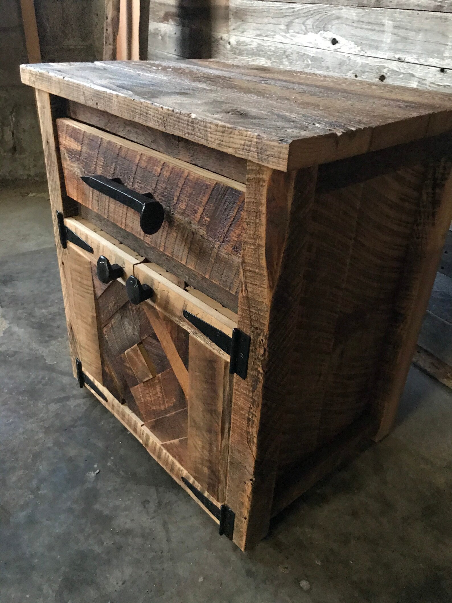 Reclaimed Rustic Barnwood Nightstand Nightstands Reclaimed Etsy