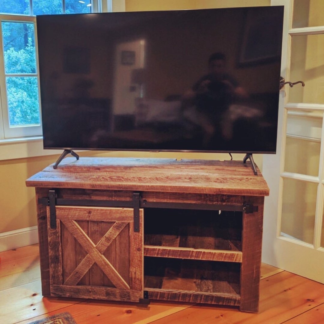 Reclaimed Rustic Barnwood TV Stand Reclaimed Barnwood TV - Etsy