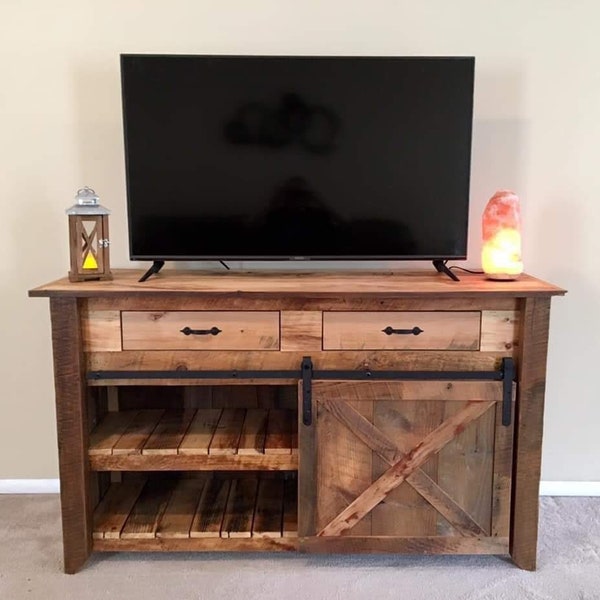 Reclaimed Wood Tv Stand Etsy