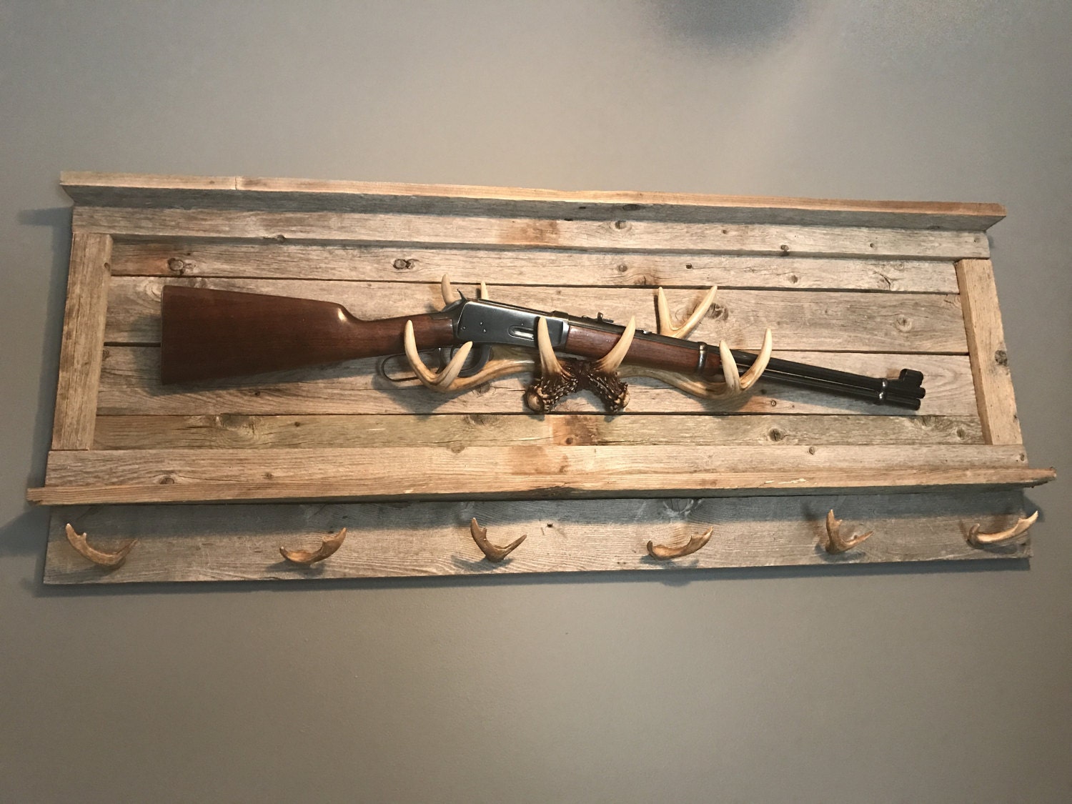 Rustic Gun Rack Gun Rack Deer Antler Antler Rack Mancave Etsy