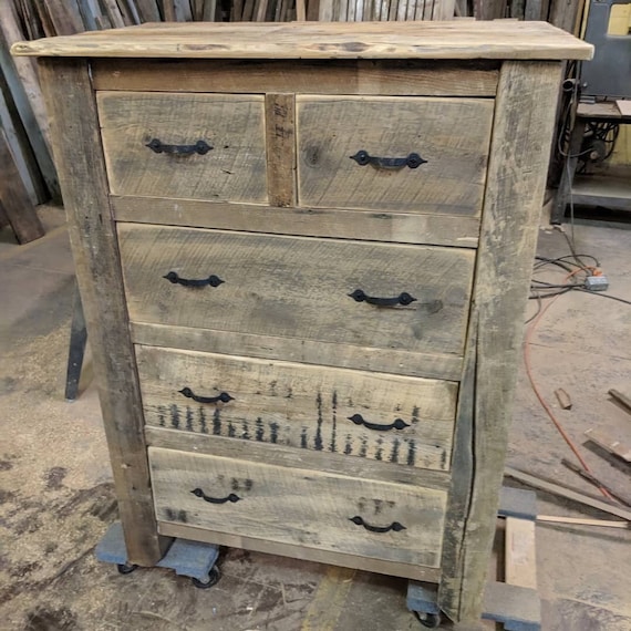 Rustic cheap barnwood dresser