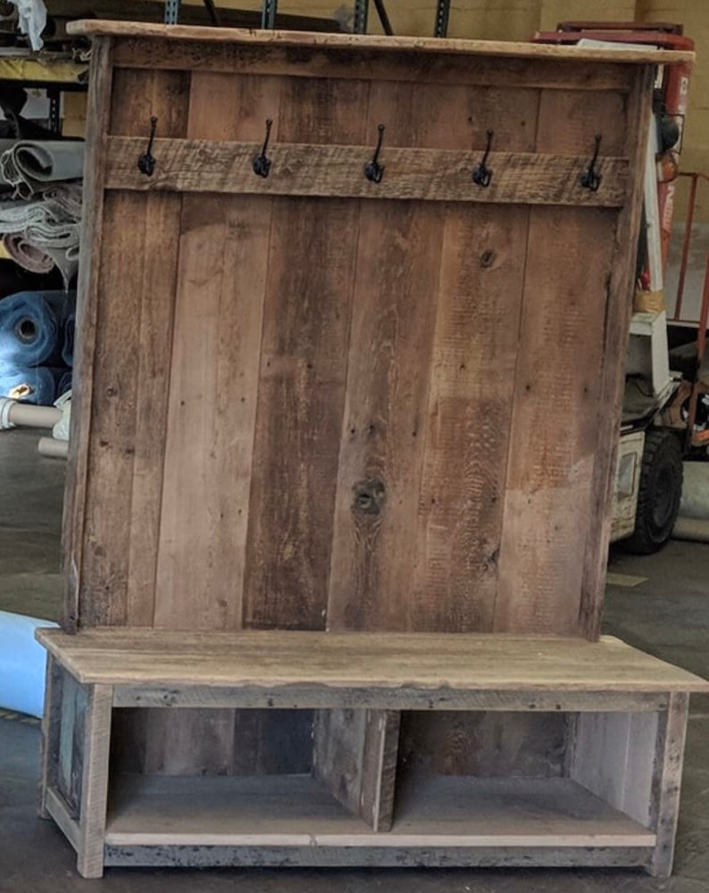 60 Reclaimed Rustic Barnwood Halltree Reclaimed Rustic Etsy