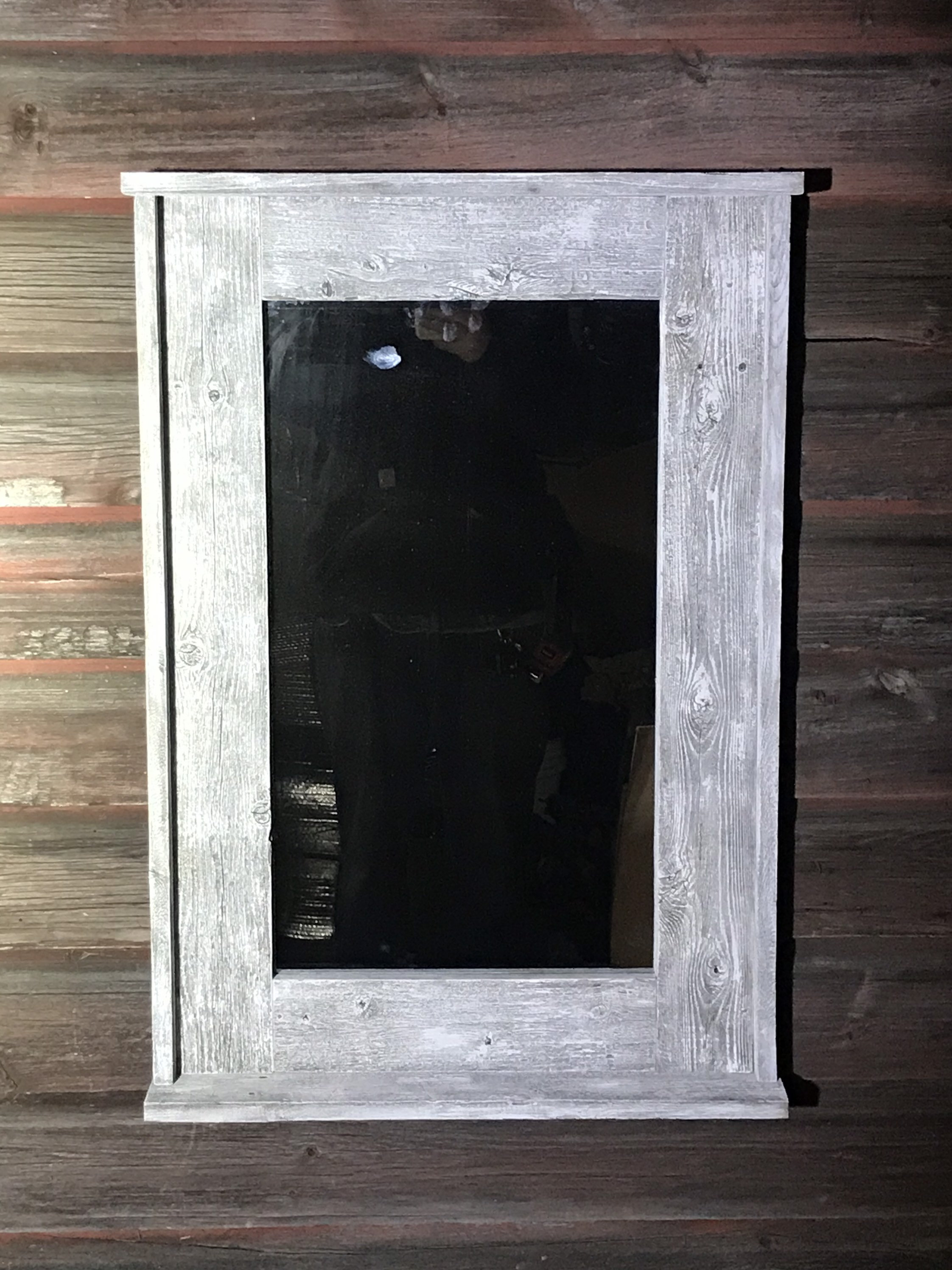 Farmhouse Mirror Whitewashed Mirror Distressed Mirror Etsy
