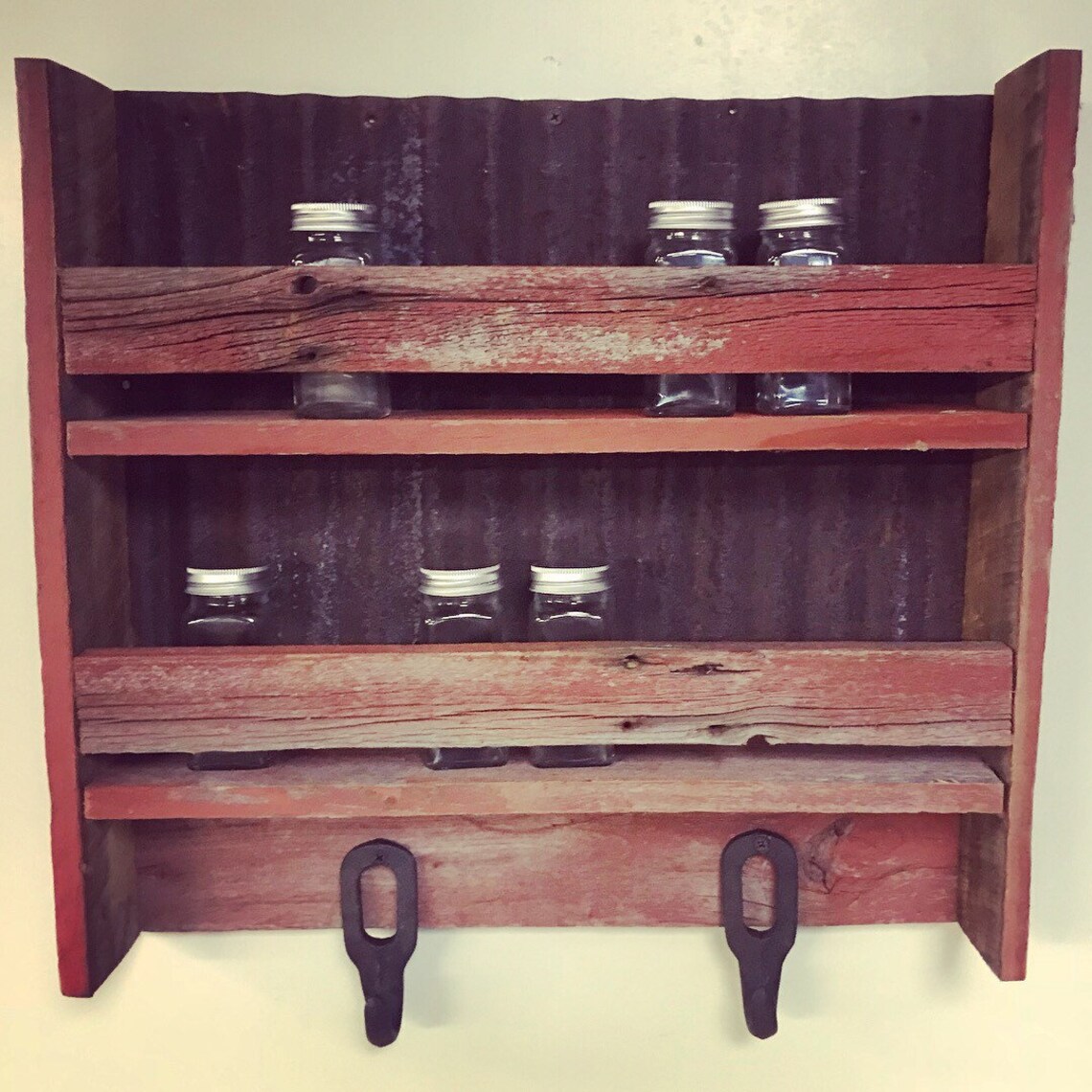 Rustic Mason Jar Spice Rack Display Spice Rack Mason Jars Etsy