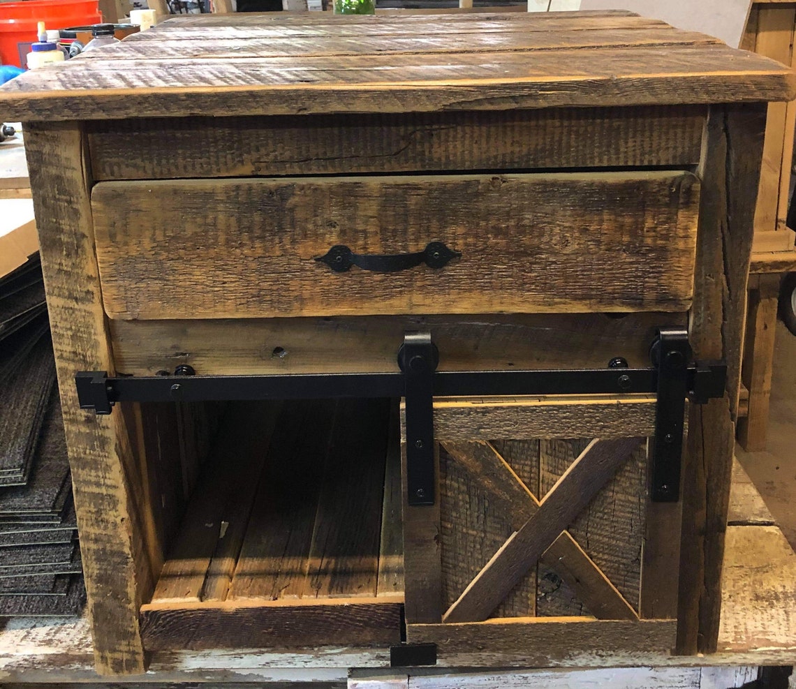 Reclaimed Rustic Barnwood Nightstand Nightstands Reclaimed Etsy