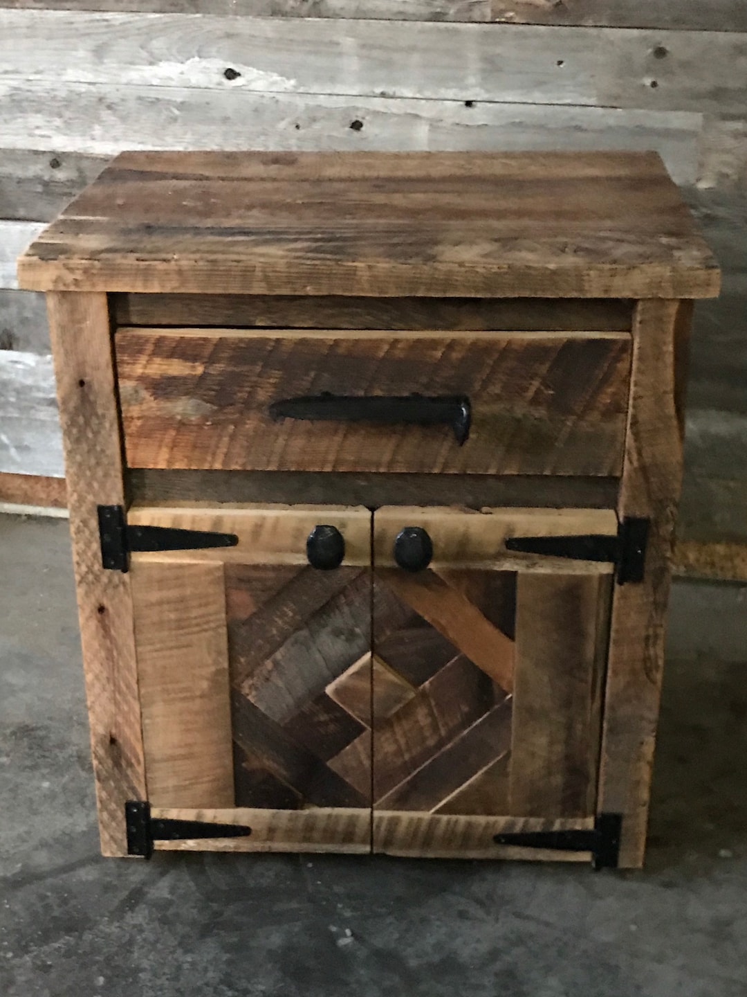 Reclaimed Rustic Barnwood Nightstand, Nightstands, Reclaimed Distressed