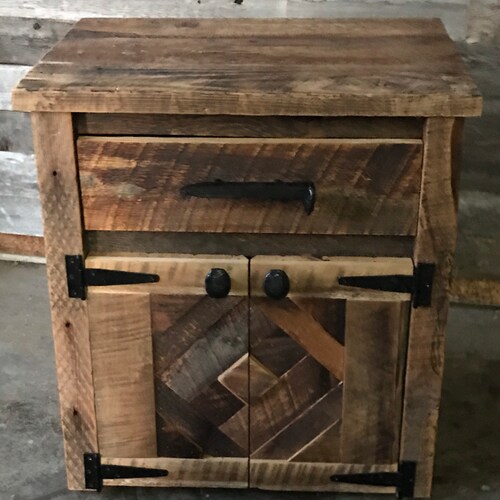 Reclaimed Rustic Barnwood Nightstand Nightstands Reclaimed Etsy