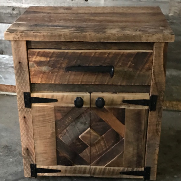 Reclaimed Wood Nightstand Etsy