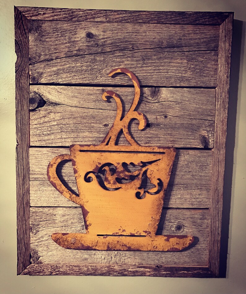 Rustic Coffee Cup Coffee Decor Rustic Kitchen Decor Coffee Etsy