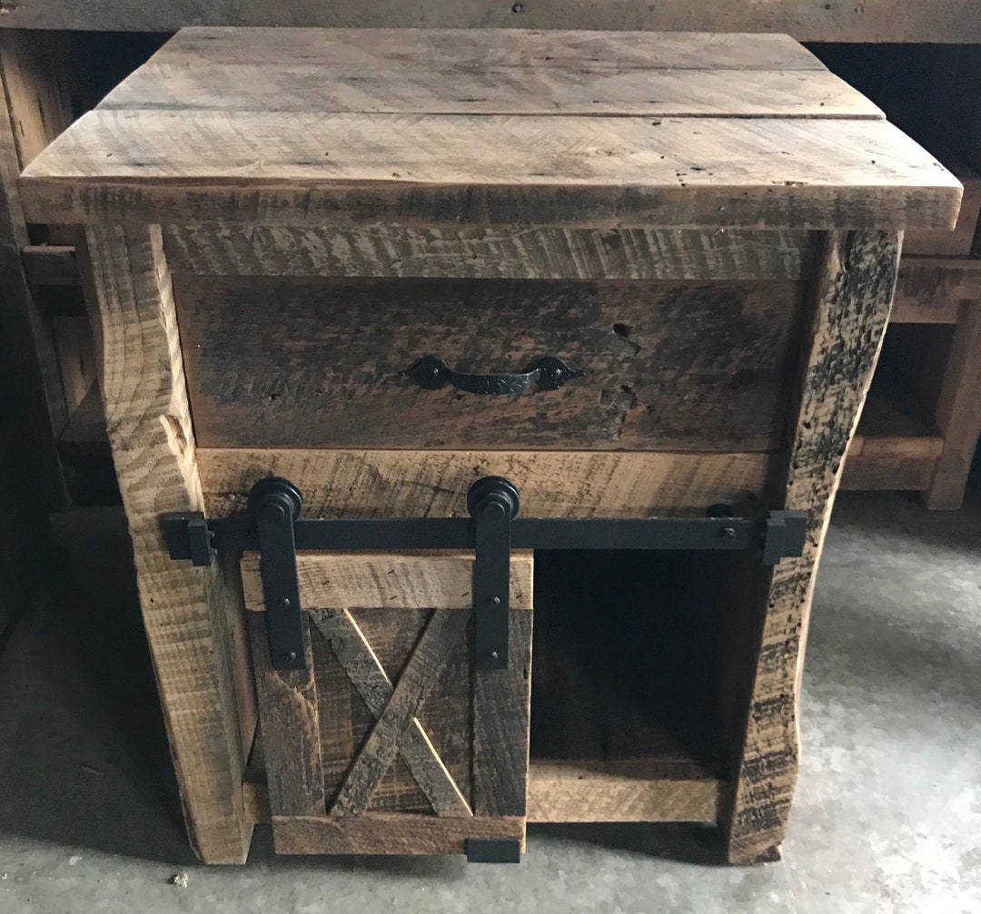 Reclaimed Rustic Barnwood Nightstand, Nightstands, Reclaimed Distressed