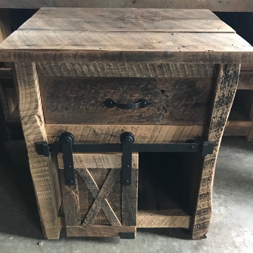Reclaimed Rustic Barnwood Nightstand Nightstands Reclaimed Etsy