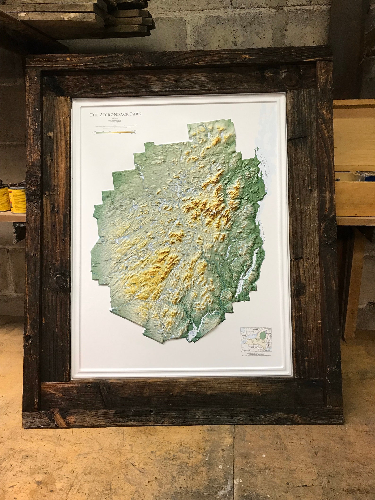 Adirondack Park Map Adirondack Park Adirondack Park 3d Map - Etsy