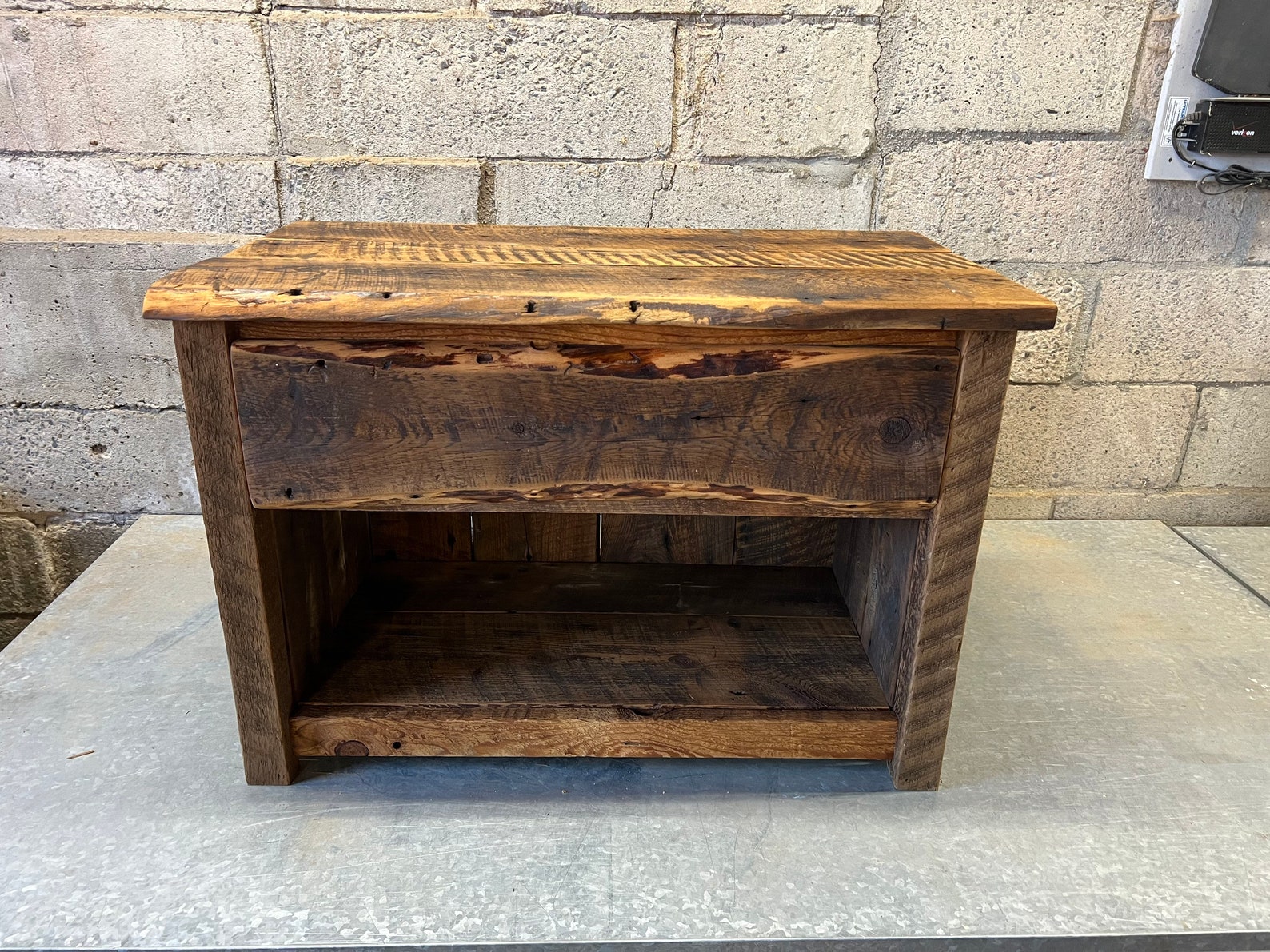 Reclaimed Rustic Barnwood Nightstand Nightstands Reclaimed Etsy