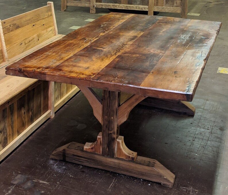 Reclaimed Rustic Barnwood Table Reclaimed Barnwood Dining Etsy